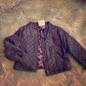 Quilted faux leather jacket